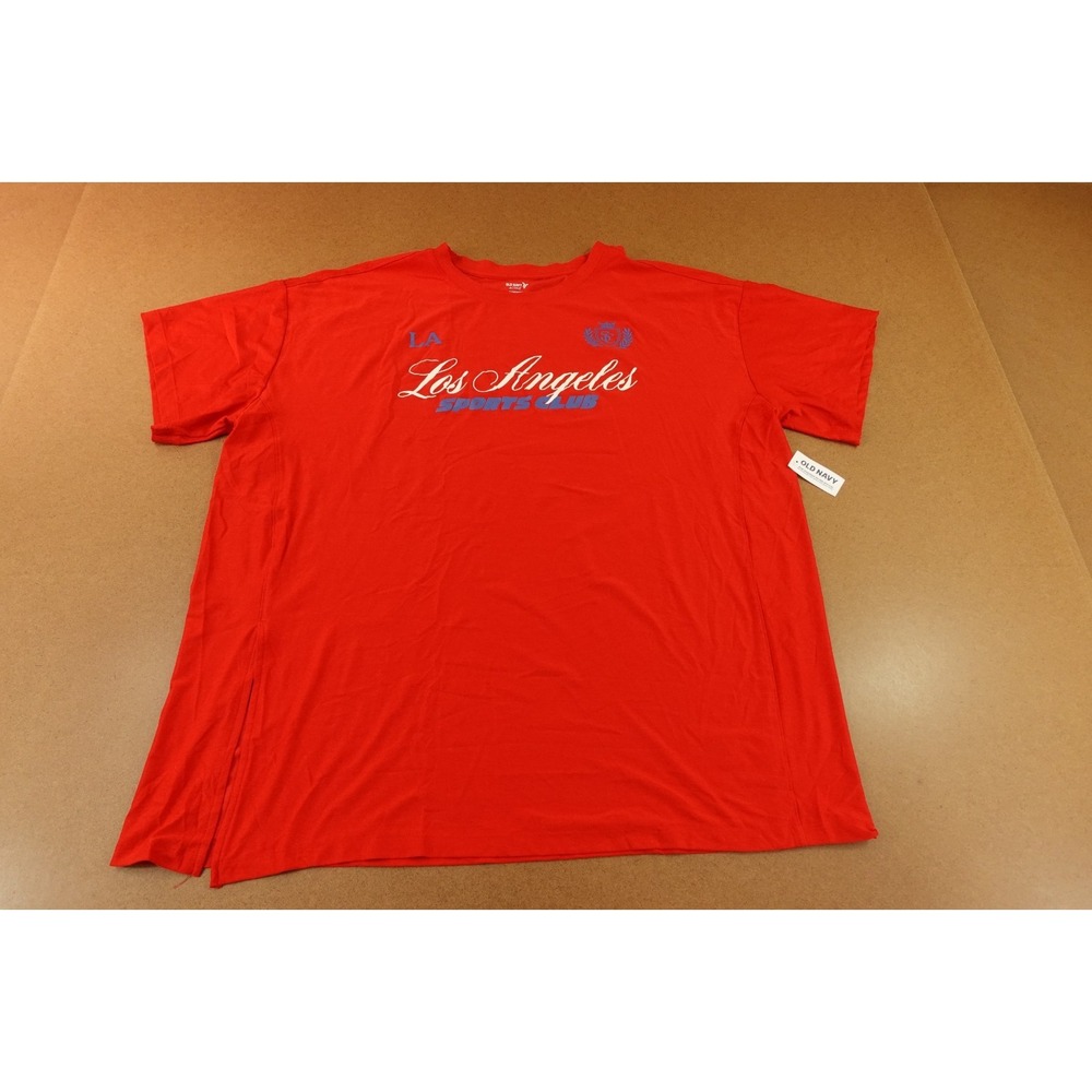 Old Navy Mens XL Red LA Sports Club CloudMotion Oversized Graphic T-Shirt NWT